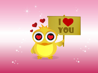 Pulcino Auguri Innamorato