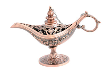 Traditional Arabic Oil Lamp isolated over white
