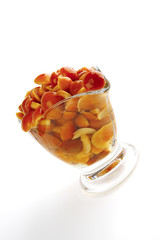 brown mushroom in oil