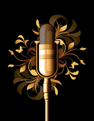 Floral abstract with microphone