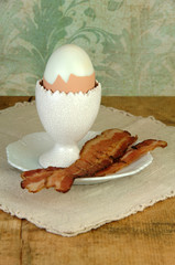 Boiled  Brown Egg and Bacon