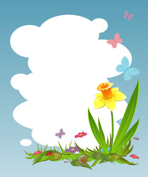 Background for your text with daffodil