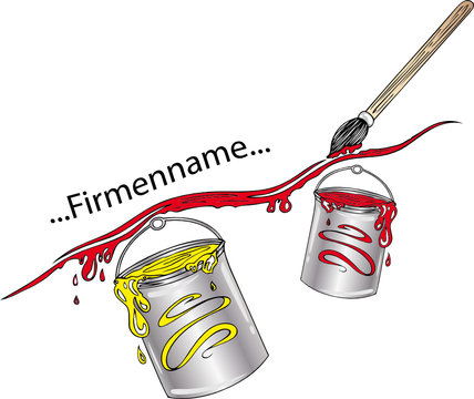 Maler, Logo, Firmenlogo, Pinsel, Farbe