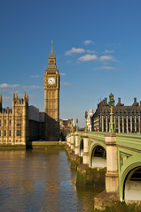 Fototapeta na wymiar Big Ben i Westminster Bridge