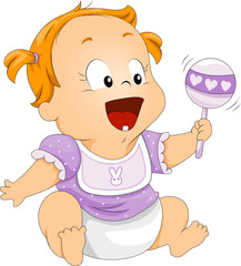 Baby with Rattle