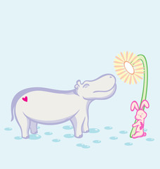 Hippo loves rabbit