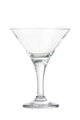New transparent wineglass on white