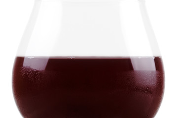 Closeup red wine glass isolated