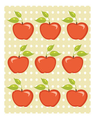 Cute apple background vector illustration