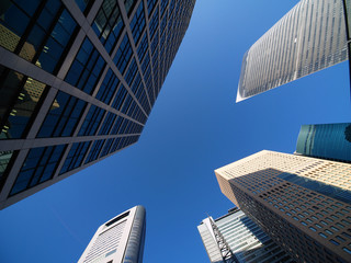 Fototapeta na wymiar Shiodome's skyscrapers, Tokyo, Japan
