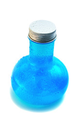 blue bottle with manna and medical cure