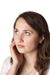 Fototapeta premium Young woman with a contemplative expression