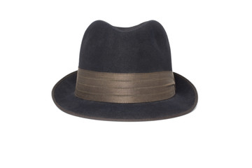 black classic men's hat on a white background