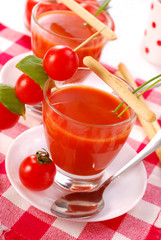 tomato soup  in glass