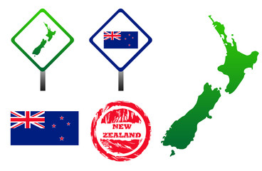 New Zealand icons set
