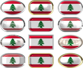 12 buttons of the Flag of Lebanon