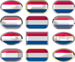 12 buttons of the Flag of Netherlands