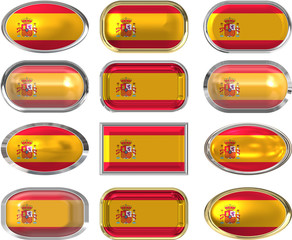 12 buttons of the Flag of Spain