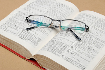 book and glasses