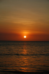 Scenic view of colorful sunset over ocean