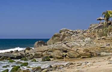 Rocky point by the Pacific Ocean