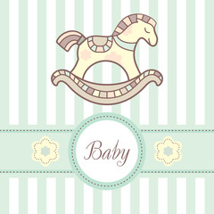 baby card with lovely horsey