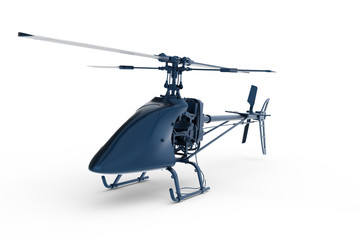 Rendered 3D toy helicopter painted blue