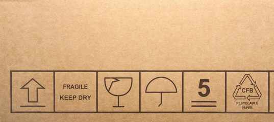 Cardboard box symbols