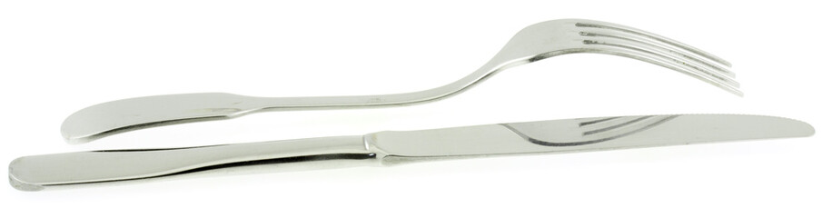 fourchette et couteau, fond blanc