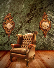 Old Armchair and Old Clocks
