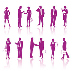 Business people silhouettes (vector illustration)