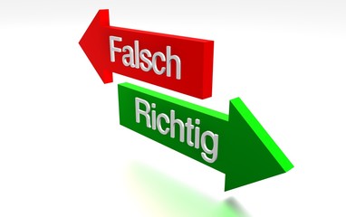 Wegweiser - Richtig und Falsch