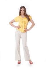 Fototapeta premium Young Woman In Fashionable Clothing