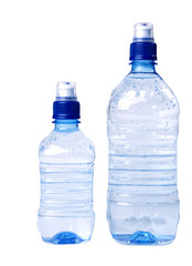 Bottles of water isolated on the white