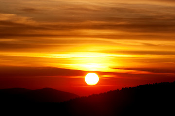 Fototapeta premium sunset in mountains