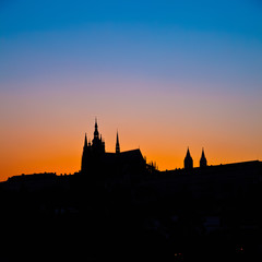Naklejka premium Prague Castle at night