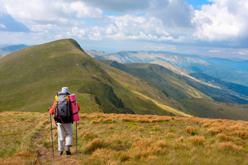 Fototapeta premium Hiking in the Carpathian mountains