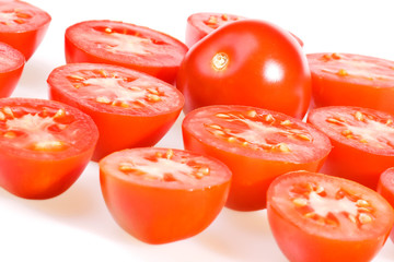 Tomatoes isolated on white background.