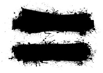 grunge ink banner black - obrazy, fototapety, plakaty