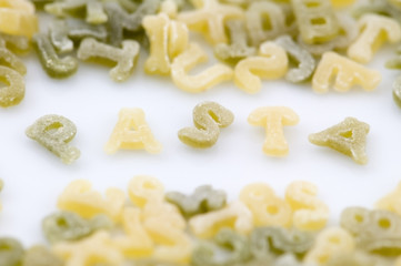 pasta with alphabet surrounds