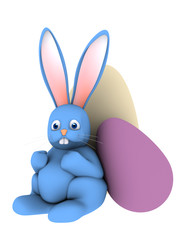 3D Easter bunny with 2 eggs Incl. clipping path