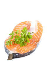 Fresh salmon steak