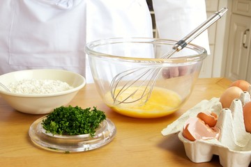 Zutaten für ein Omlette