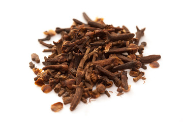 group of cloves isolated on white