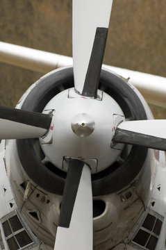 engine and propeller close-up of a vintage airplane © Steve Mann