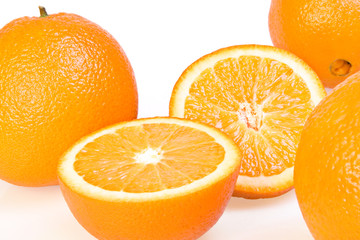 Oranges isolated on white background.