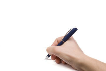 hand holding pen