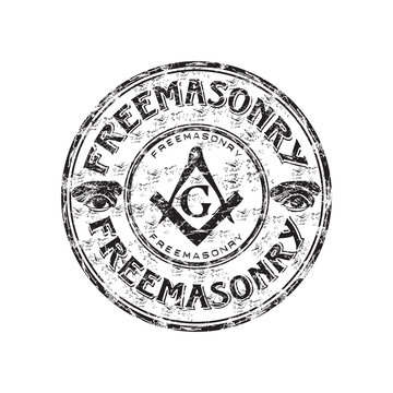 Freemasonry grunge rubber stamp