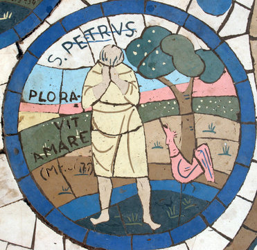 Saint Peter, mosaic,  Mount of Beatitudes
