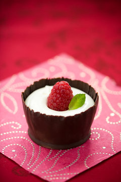 Chocolate Mousse With Raspberry